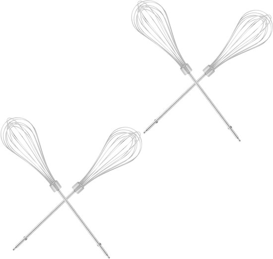 Garde Accessoires - Mixer Opzetstukken Kloppers - Bakken En Mixen - Roestvrij Staal - 4 Stuks - Zilver van Merkloos