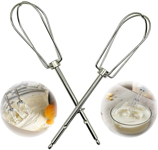 Garde voor Handmixer - RVS - Set van 2 stuks - 4 Draadstaven - Keukenmachine Accessoire