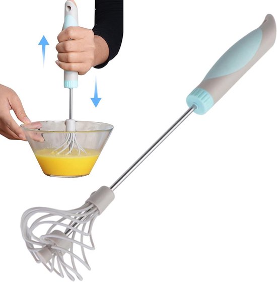 Gardeer Mixer - Semi Automatische Garde Hand Blender - Beslag Klutsen - Roestvrij Staal Draaimechanisme - 36.5 x 6.5 cm