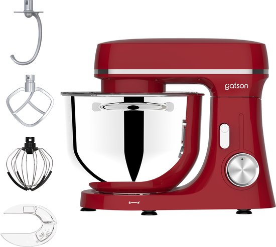 Gatson 2000W Keukenmachine - 6L Mengkom - Dubbele Handvat - Keukenrobot - Keukenmixer - Foodprocessor