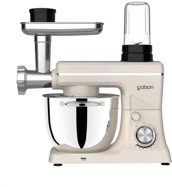Gatson Multifunctionele Keukenmachine - Blender, Vleesmolen, Koekjesmaker & Groentesnijder - Keukenmixer - Keukenrobot