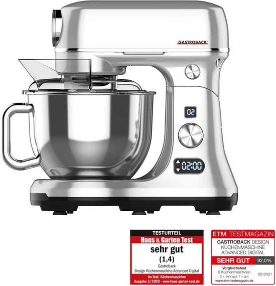 Geavanceerde Digitale Keukenmachine - 600 Watt, 8 Snelheden, 5L RVS Mengkom van Merkloos