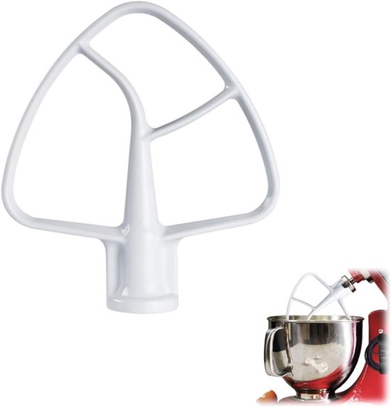 Gecoate platte roerder, platte mixer voor 4,5-5 Qt kantelkopmodellen, gecoate roervleugels van aluminium, accessoires - ShopVlot