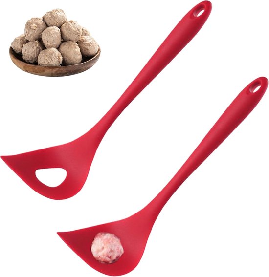 Gehaktbal Maker, 2 stuks niet-stick gehaktbal maker gereedschap, veilige siliconen schep bal, mini met comfort handvat, lepel voor thuis koken