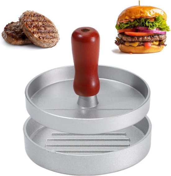 Gehaktbalmenmaker - Gegoten hamburgerpers, hamburgerpers, hamburgerpers met anti-aanbaklaag, hoogwaardige vleespers, voor lekkere hamburgers, patties, BBQ, bakken, gevulde hamburgers van Merkloos