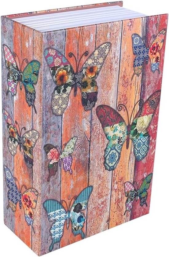 Geheime Boekopslag voor Geld en Sieraden, Draagbare Box voor Thuis en Kantoor, 18x11.5x5.5cm, Butterfly Design van Merkloos