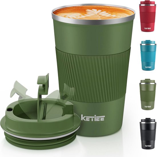 Geïsoleerde Koffiebeker 380 ml - Dubbelwandige Thermosmok voor Warme en Koude Dranken
