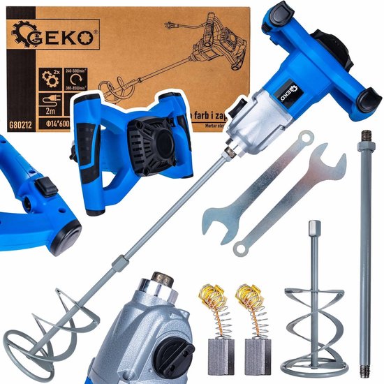 GEKO Elektrische mixer - 1600W - 2 snelheden - Ergonomische grip - 60 cm lengte van GEKO