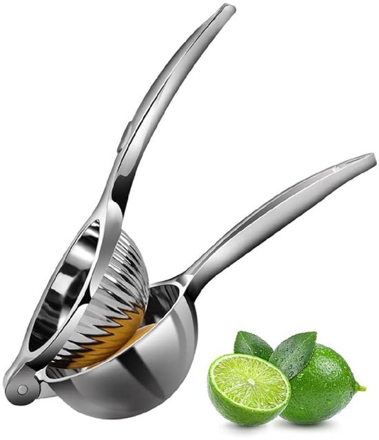 GELLDG Citruspers - Sapcentrifuge Handpresse - 22x7cm - Hoge Sapopbrengst met Gemakkelijk Drukmechanisme en Schroefgroefontwerp - Geschikt voor Citroenen en Limoenen - RVS - Bar Cocktail Accessoire