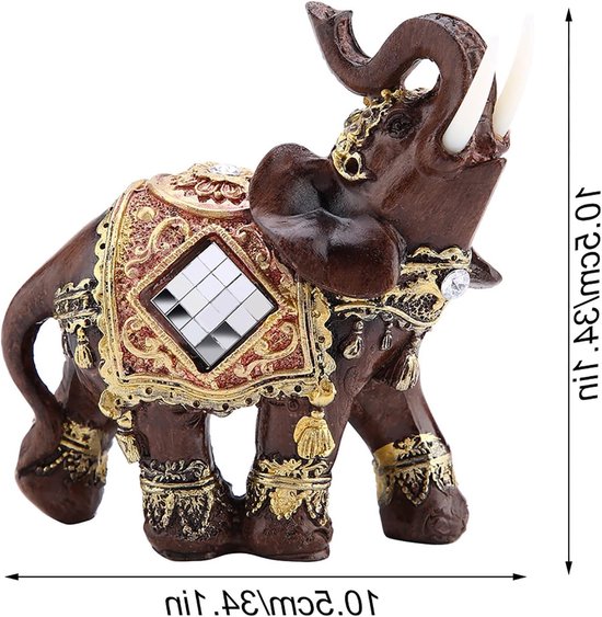 Geluksfiguren van een olifant, Feng Shui interieuraccessoire voor rijkdom en geluk in huis, decoratie voor een harmonieuze sfeer van Merkloos