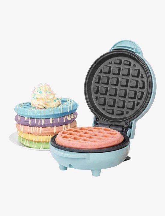 George Wilkinson Mini Wafelijzer - Compacte Wafelmaker Met Anti Baklaag - Blauw van George Wilkinson