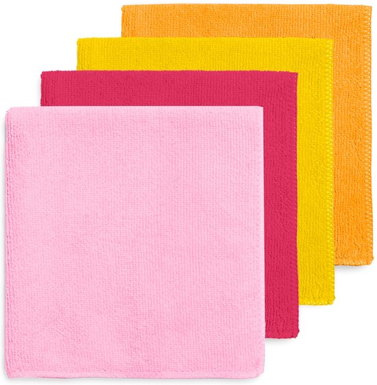 Gerecycleerde microvezeldoek happy rainbow zonsopgang 4 eenheden|Happy rainbow sunrise recycled microfiber cloth 4 units|Chiffon microfibre recyclée happy rainbow sunrise 4 unités van Merkloos