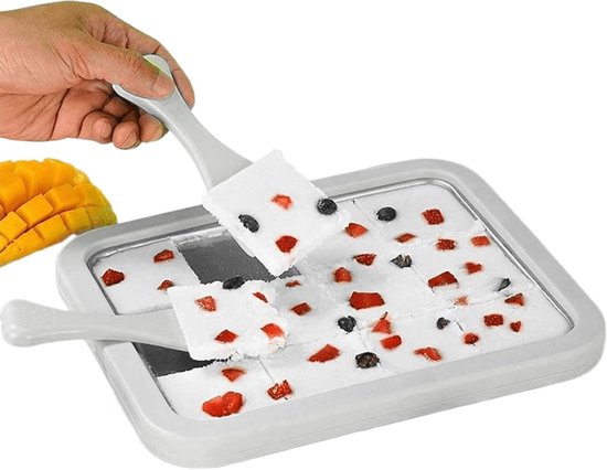 Gerolde ijsmachine - IJsmaker Rolletjes - Zomerse Snacks Maken - Krasvrije Buitenlaag - 26x21cm - Wit