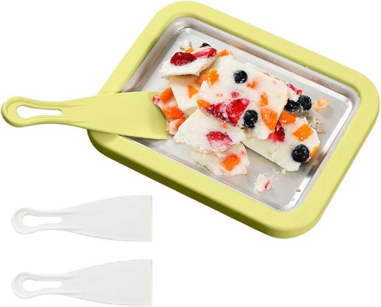 Gerolde ijsmachine - IJsmaker Yoghurtdessert - Desserts Maken - Handmatig Schraapmechanisme - Complete Set - Groen