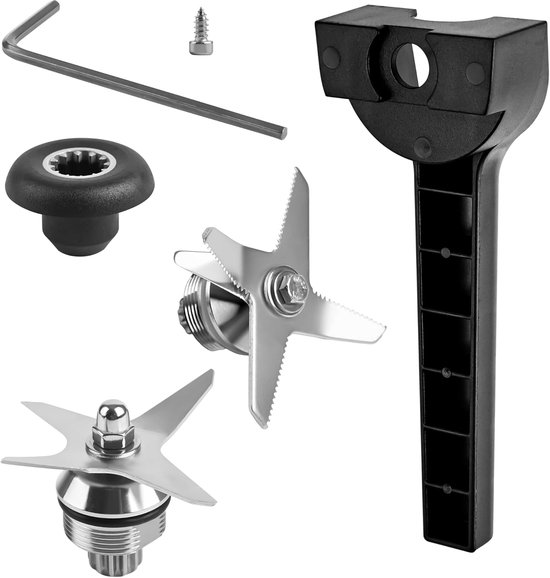 Geschikt voor Vervangende onderdelen voor blendermes compatibel met Vitamix, vervanging voor natte messen voor 5200, 5000, Pro 500, 5500, standaard 64oz, 48oz en 32oz containers, droge messenset met sleutel en aandrijfsleutelset van Merkloos