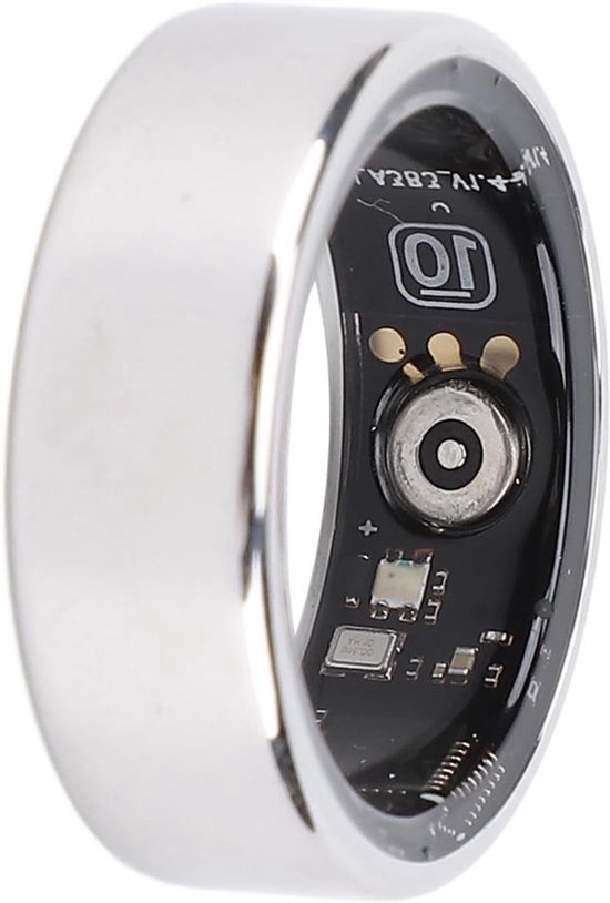 Gezonde Slimme Ring met IP68 Waterdichtheid, Slaapmonitor en Fitness Tracker voor Mannen en Vrouwen, Inclusief App, Zilverkleurig