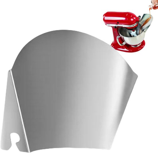 Gietbord Keukenmixer - Spatbescherming Mixer - Morsen Voorkomen - Roestvrij Staal - 19x15x1 cm - Zilverkleurig