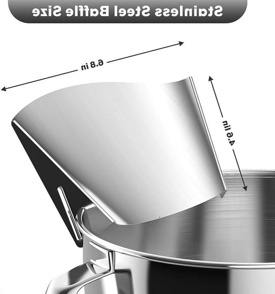 Gietgoot Mixer - Schenktuit Accessoire - Moeiteloos Bakken - Roestvrij Staal - 19.2 cm - Zilver