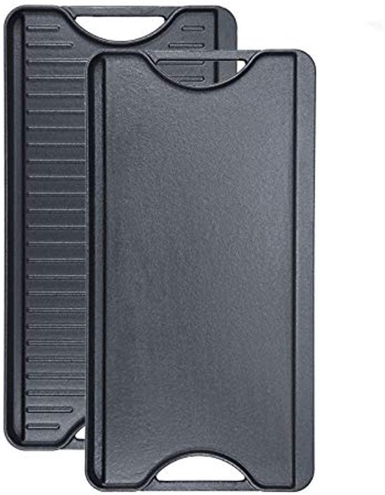 Gietijzeren 2-in-1 Grillplaat voor Gasfornuis - Omkeerbare Grill & Grillpan 50,8 cm x 26,5 cm