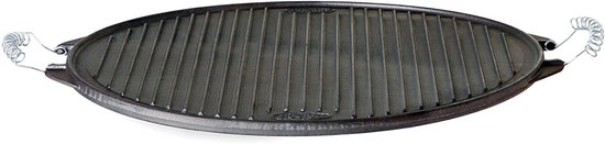 Gietijzeren Grillplaat - Bakplaat BBQ - Buiten Koken - Stevig Gietijzer - Ø 32 cm - Zwart
