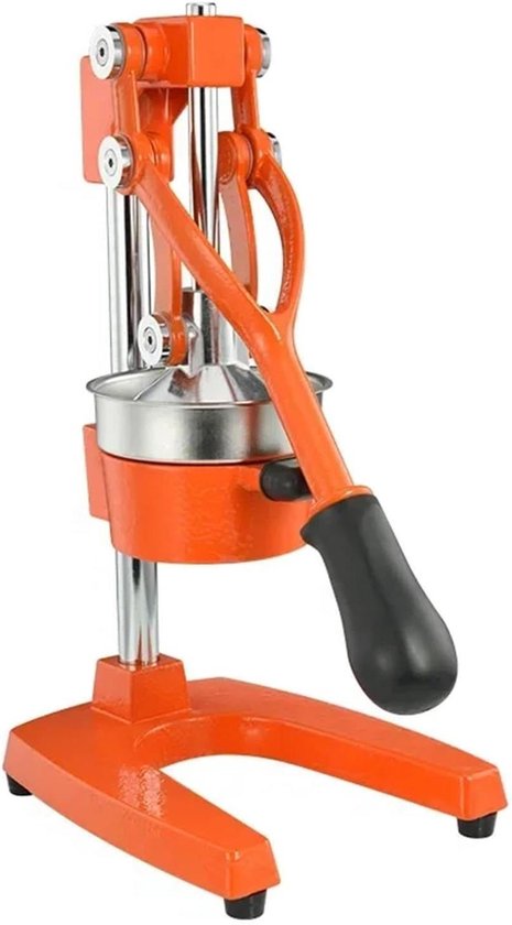 Gietijzeren Handpers - Citruspers - Sap Maken - Handmatige Bediening - Compact Ontwerp - Oranje