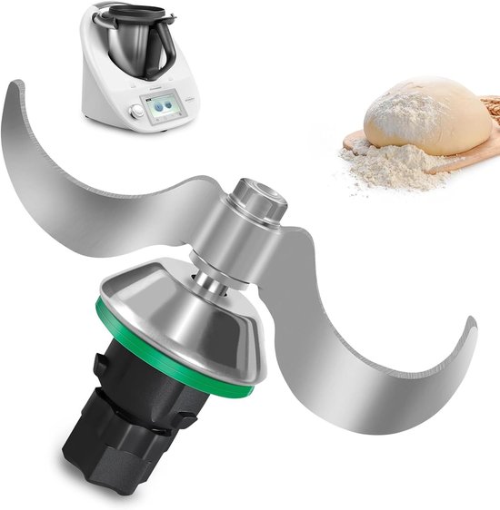 Gigicial Deegmes - Voor Thermomix TM5 en TM6 - Scherpe gebogen mes voor efficiënt kneden - 1 - Zilver van Merkloos