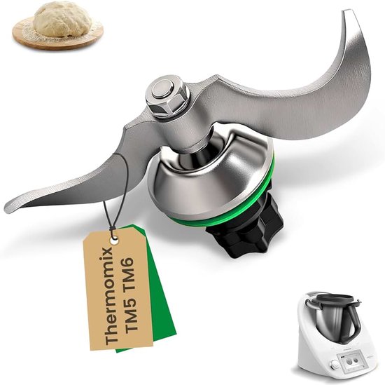 Gigmeta-deegmes voor Thermomix TM6 en TM5, geen deegresten na gebruik en eenvoudig schoon te maken, reserveonderdelen voor Thermomix-messen, uw hulp bij het kneden van deeg
