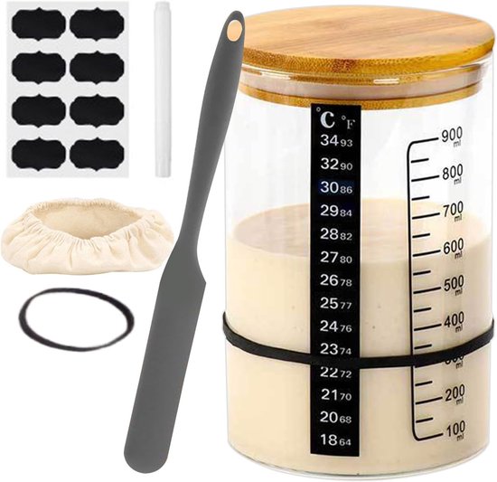 Gistingsvat Starterset - Yoghurt Bakset - Broodbereiding Thuis - Multifunctioneel Ontwerp - 21x14x11 cm van Merkloos