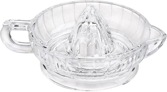 Glazen Citroenpers - Sapcentrifuge Citrus - Dranken Bereiden - Efficiënte Sap Extractie - 17 x 7.3 cm - Transparant