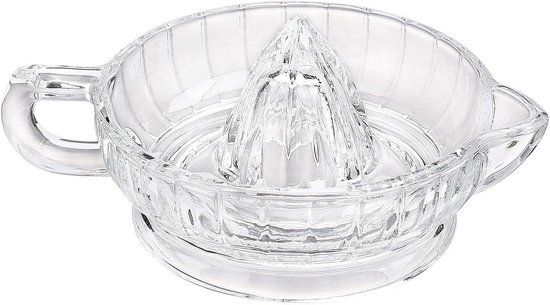 Glazen Citruspers - Handpers Sap - Verse Sap Maken - Met Gietuitloop - 17 cm - Transparant