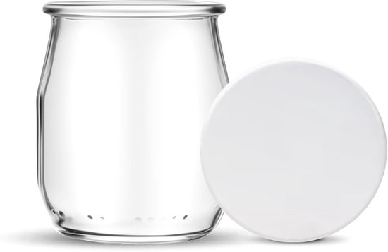 Glazen Yoghurtpotten - Conserveren Potten - Zelf Maken - Franse Productie - 12 Stuks 143ml - Transparant