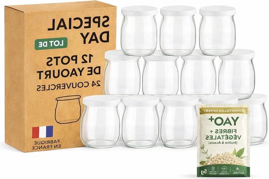 Glazen Yoghurtpotten - Weckpotjes Herbruikbaar - Zelf Yoghurt Maken - Luchtdicht Deksel - 142 ml - Transparant