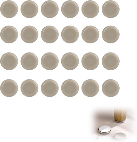 Glijders voor keukenapparaten, 24 stuks, 22 mm, praktische wielen voor heteluchtfriteuses, broodmachines, mixers en andere apparaten, ruimtebesparend en geluidsabsorberend, rollen voor