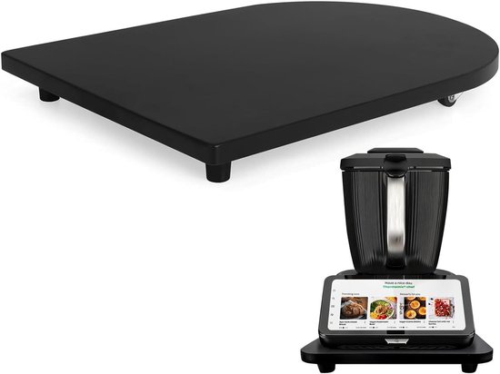 Glijplaat met 360° wielen, antislip rubberen voetjes en hoogwaardige bamboe voor eenvoudig verplaatsen in de keuken, ideaal keukenaccessoire voor stabiliteit en gebruiksgemak