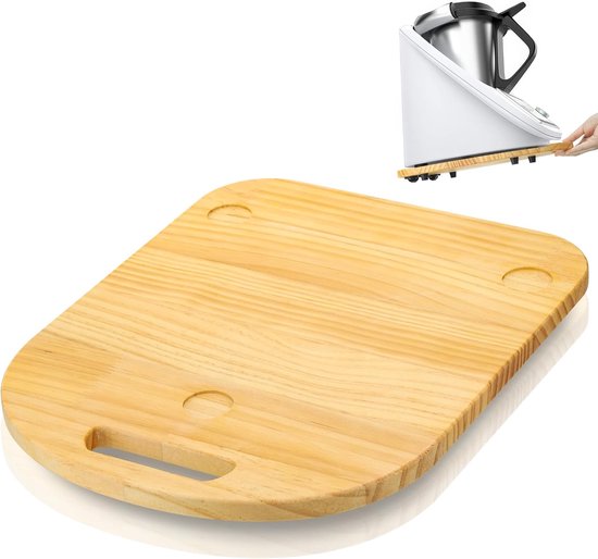 Glijplank voor Thermomix TM6 TM5, plank voor Thermomix met rollen, licht glijdend Thermomix TM6 houten rollend bord/slider, keukenmachine TM6 accessoire onderlaag plank