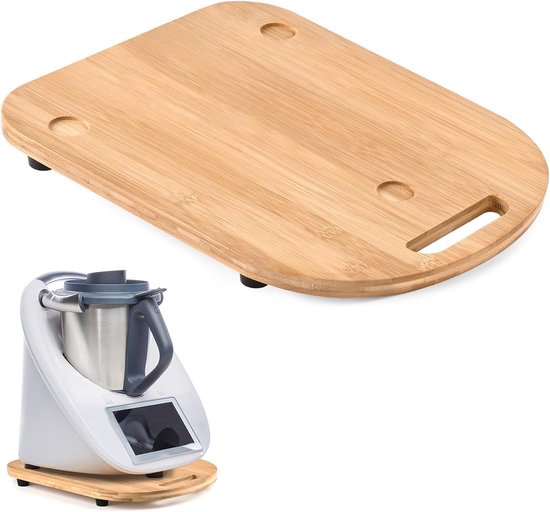 Glijplank voor Thermomix TM6/TM5, plank voor Thermomix met wielen, snel verplaatsen, rolplank voor Thermomix Vorwerk keukenmachine, bamboe