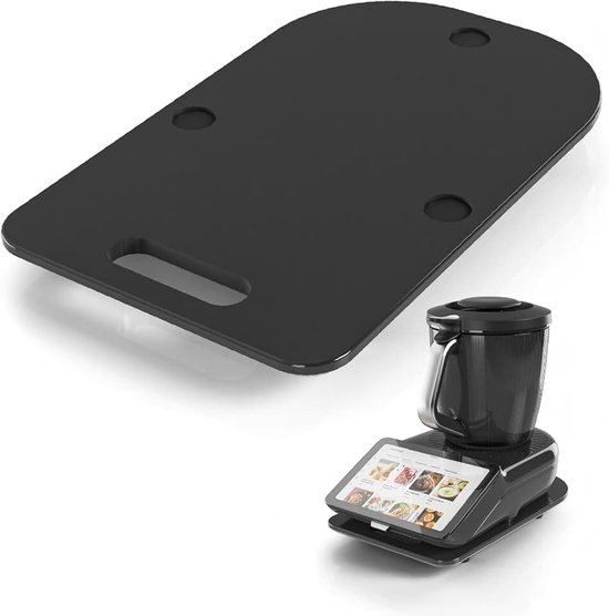 Glijplank voor Thermomix TM7, bamboeplank voor Thermomix | met wieltjes en rubberen voetjes, soepel lopend, valveilig en antislip, speciale accessoires voor de Thermomix TM7