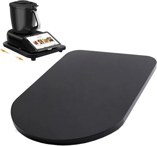 Glijplank voor Thermomix TM7 - houten plank voor Thermomix Vorwerk keukenmachine TM7 accessoires - met 360° wielen en rubberen voetjes, gemakkelijk te verplaatsen, onderlegger voor Thermomix TM7