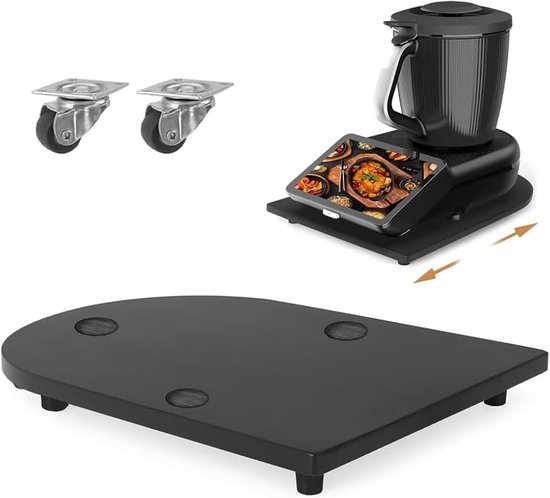 Glijplank voor Thermomix TM7, met 360° wielen en antislip rubberen voetjes voor snel bewegen/veilige stand, krassen op het werkblad niet (verbeterde versie)