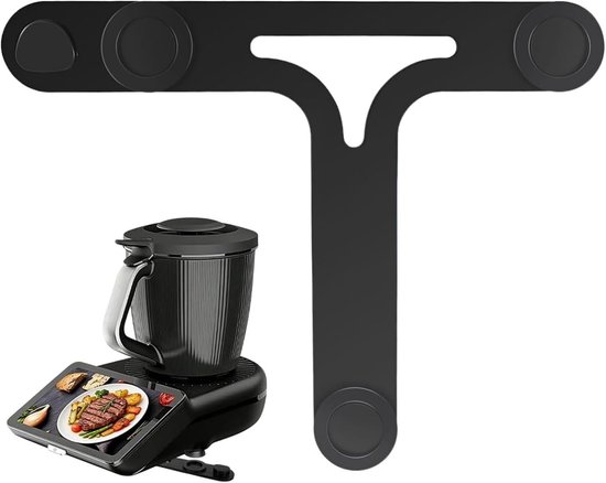 Glijplank voor Thermomix TM7 met Teflon-schuiver en uitsparingen voor eenvoudig verplaatsen, zwart kunststof, ideaal voor keukengebruik