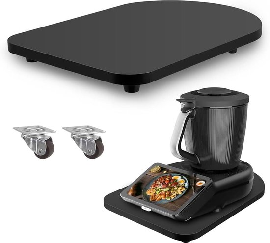 Glijplank voor Thermomix TM7, Tm7 glijplank met 360° wielen + antislip rubberen voetjes voor snel bewegen/veilige stand, compatibel met TM7, ideaal cadeau-idee voor de keuken