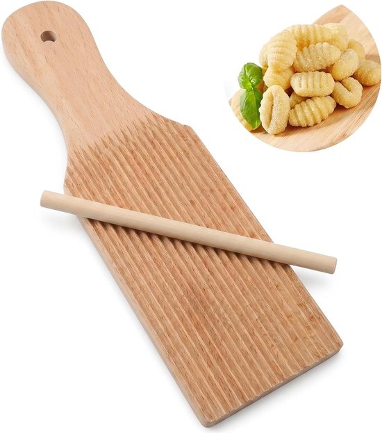 Gnocchi Board en Garganelli Stripper Set – Handgemaakt Houten Pasta Gereedschap met Diepe Groeven voor Thuis Koken en Cadeaus, Perfect voor Italiaanse Gerechten en Nudel Liefhebbers