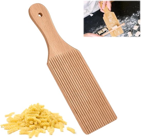 Gnocchi En Pasta Deegverwerkingsplank Met Schraper Voor Thuisbakken | Natuurhouten modelageplank om handmatig gnocchi, pasta en deegproducten te vormen zonder kleven