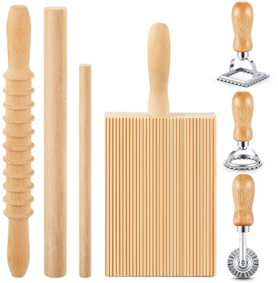 Gnocchi Pasta Maker Set - Houten Bord met Ravioli Stempel