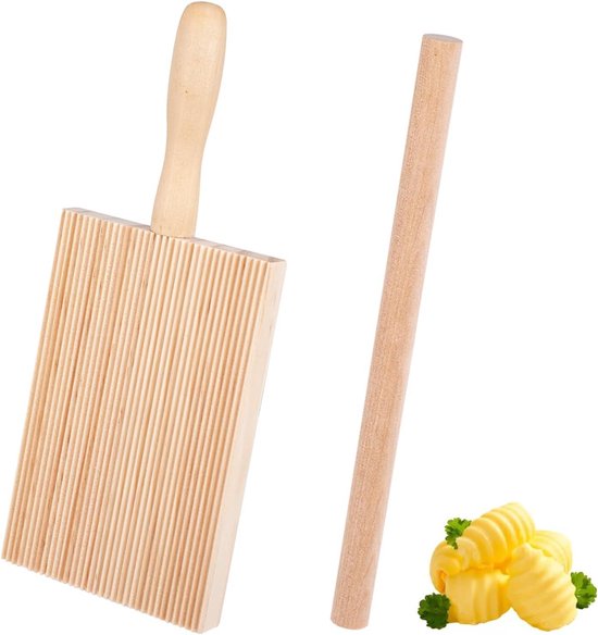 Gnocchi Plank Pasta Maker Natural Beech Wood Paddle with Roll Garganelli Makaroni Pasta Machine Tortellini van Boao