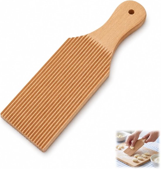 Gnocchi-plank van hout, geribbeld, beukenpasta, Italiaans, modelleergereedschap voor gnocchi, spätzle, cavatelli en macaronis, keukenaccessoires voor ambachtelijke pasta