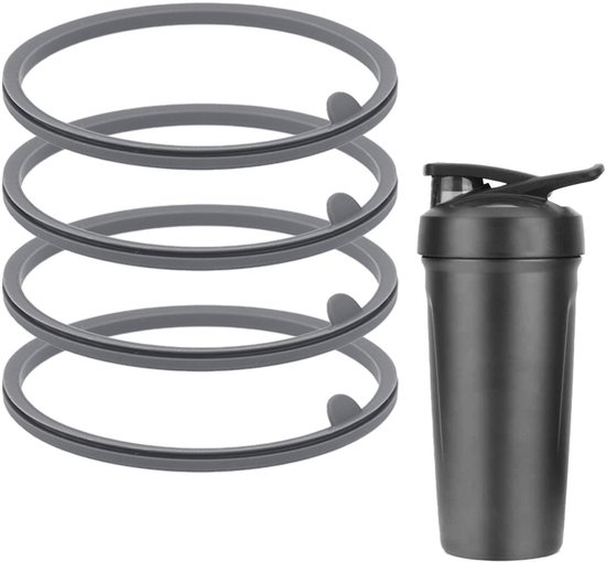 Golden crown - Vervangingsring - Gasket set voor Blenderbottle - Duurzaam en lekvrij - Grijs - Silicone ring - Accessoire voor 24oz en 28oz Blender Bott... van Merkloos
