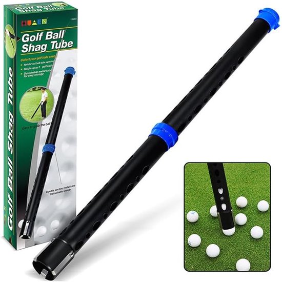 Golfbal-plukker Bovenste aluminiumlegering Golfbal-retriever Shag-buis, Golfbal-plukker Houdt 20 golfballen Retriever-gereedschap Golfbal-verzamelaar, zwart