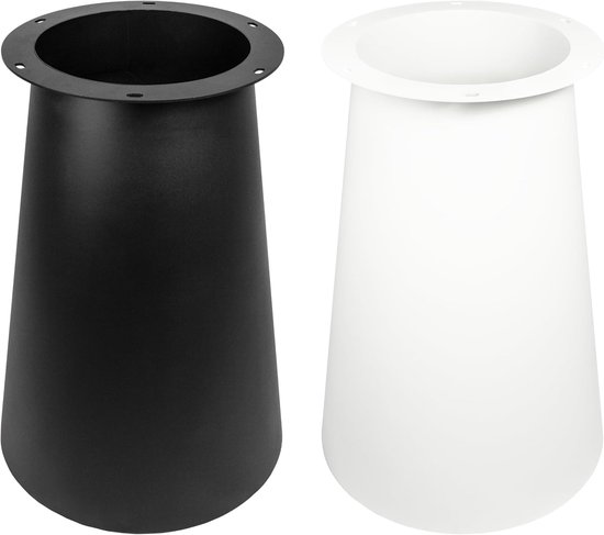 Goods Berlin Tafelzuil CONICAL Tafelpoot metaal zwart 72 cm hoog - Japandi stijl lamellenlook - tafelframe rond - tafelvoet conisch - tafelonderstel voor eettafel voor doe-het-zelf tafel