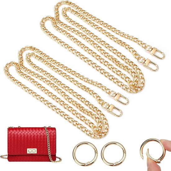 Gouden Schouderband van Metaal 120 cm - Vervangende Ketting voor Handtassen, DIY Accessoire, Ideaal voor Dameshandtassen van Merkloos